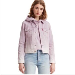 Levi's Original Trucker Pastel Lavender Dip Ombre Jean Jacket. Size S